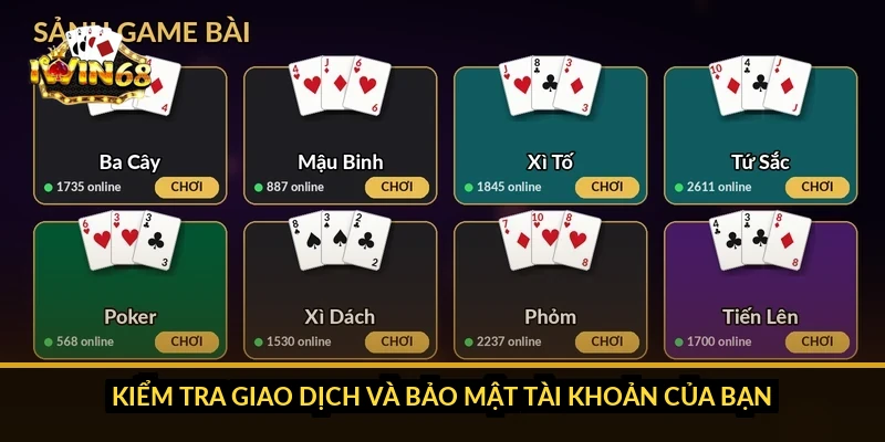 Kiểm tra giao dịch và bảo mật tài khoản của bạn